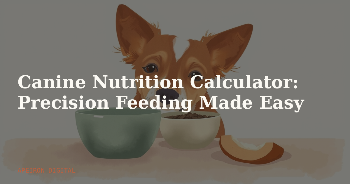 Canine Nutrition Calculator: Precision Feeding Made Easy