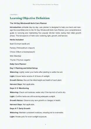 14-Day Herb Care Planner: chapter 1